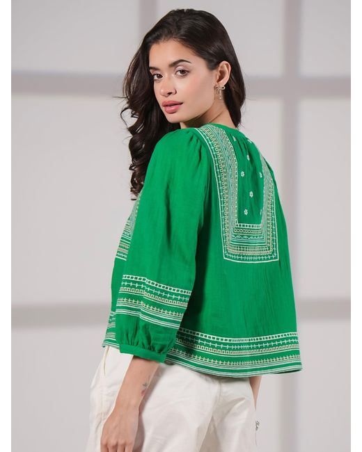 Rose & Nancy Green Florence Cotton Jacket