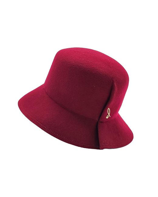 DORIA 1905 Red Bordeaux Wool Felt Rolling Cloche
