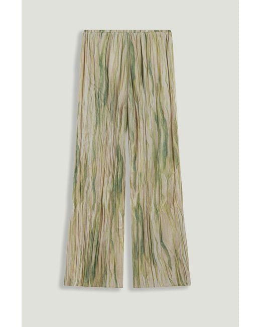 Nocturne Green Abstract Print Straight Leg Trousers