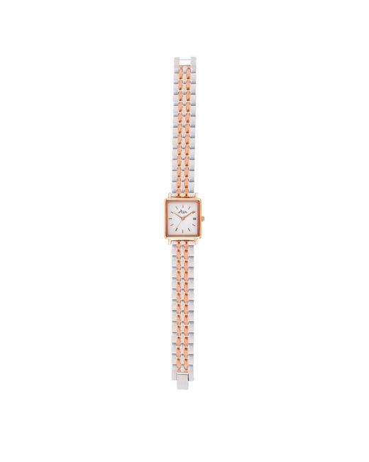 Bermuda Watch Company White Quaintrelle Square Rose Link 22 24Mm