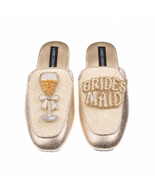 Laines London Metallic Neutrals Classic Mules With Bridesmaid Brooches