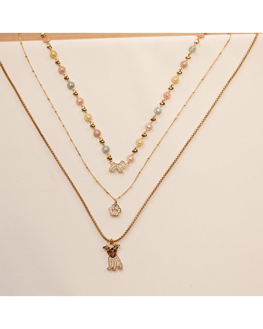 Cloud Haven Metallic Mini Cz Smiling Pittie Pendant Necklace