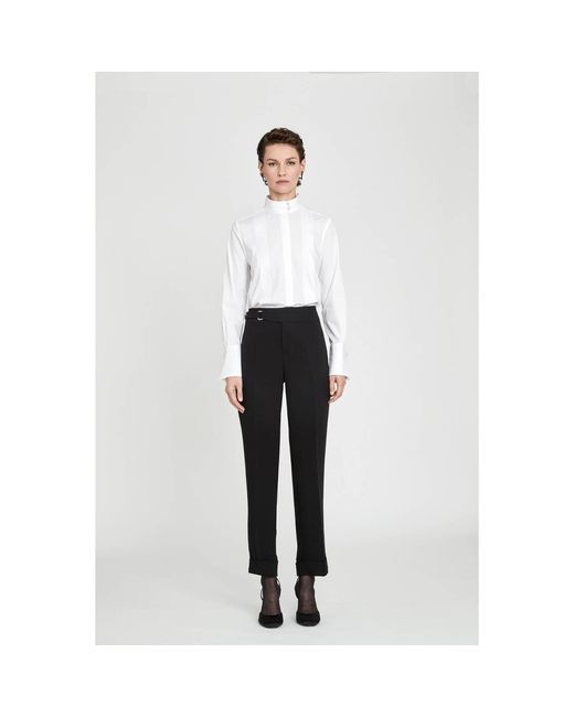 The Extreme Collection White Straight-Leg Tailored Trousers Atelier
