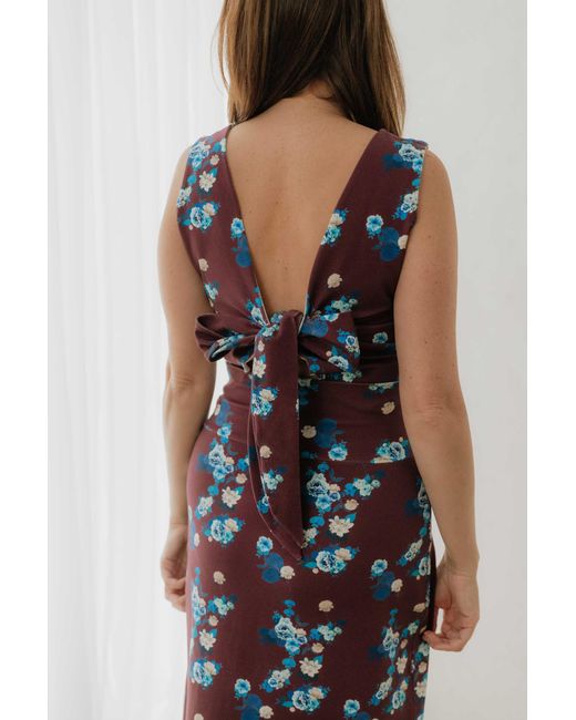 Sophie Cameron Davies White Floral Midi Jersey Skirt
