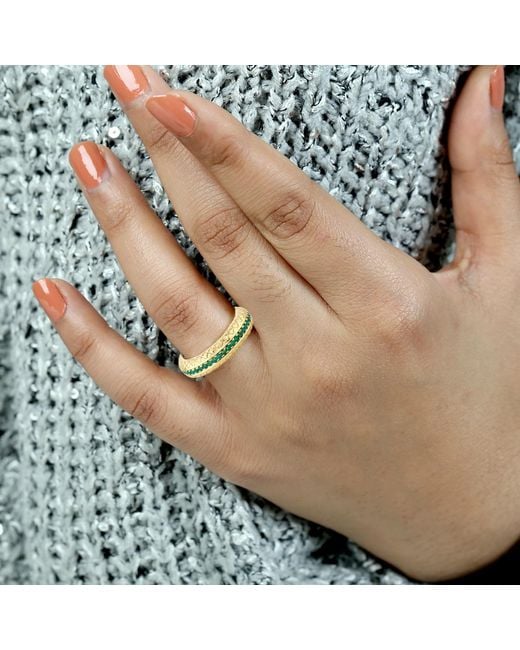 Artisan Yellow Emerald Eternity Band Ring