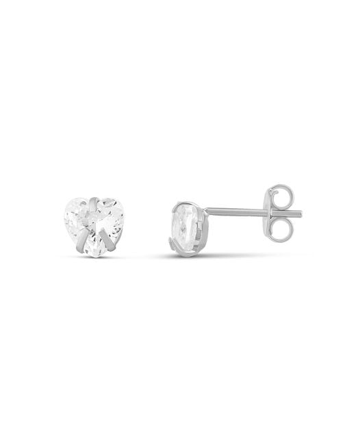 SHYMI Metallic Heart Prong-Set Mini Studs