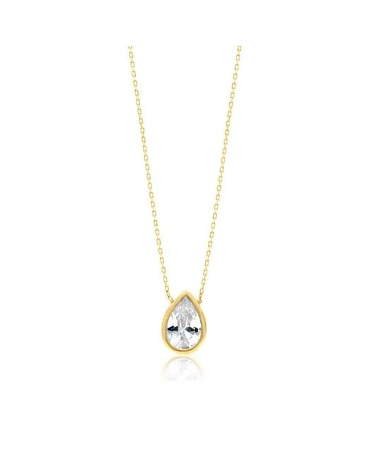 SHYMI Metallic Bezel-Set Solitaire Necklace