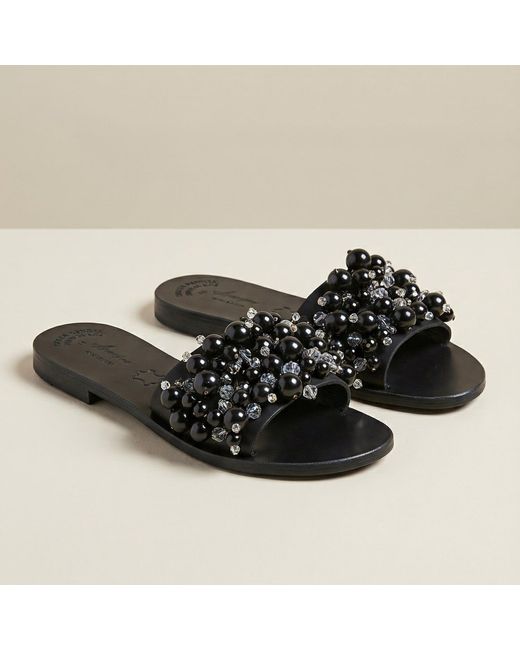 Sibylla Delphica Green Jeweled Leather Sandals Full Of Crystals Hermia