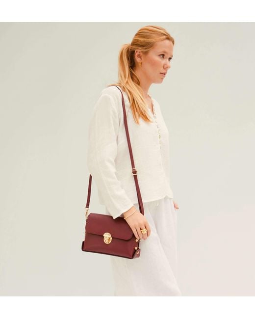 Apatchy London Purple The Bloxsome Plum Leather Crossbody Bag