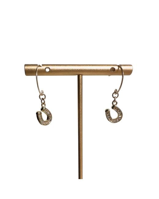 Rachel Nathan White Round Hook & Baguette Horseshoe Earrings