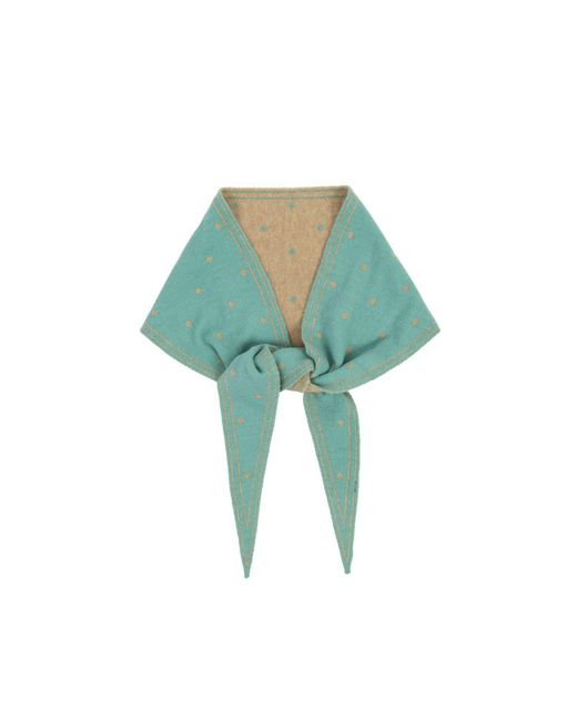 Saachi Green Polka Dot Triangle Light Scarf