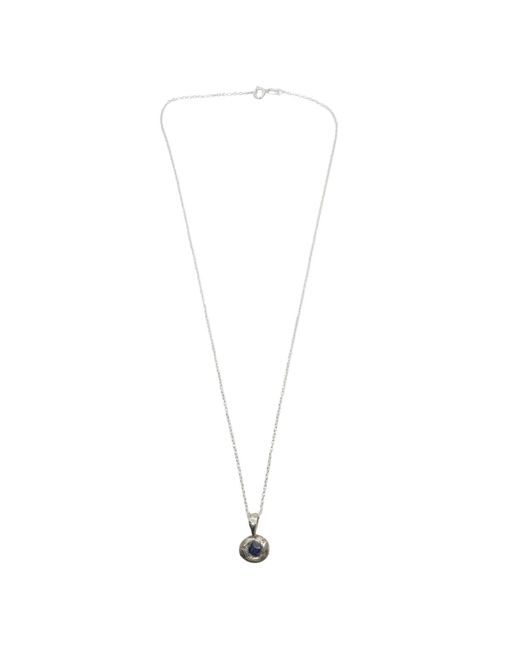 Tg-Jewellery by Tamara Gervasio Metallic Recycled Molten & Sapphire Necklace – One Of A Kind – Sterling