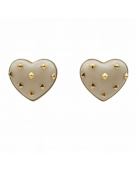 Michael Nash Jewelry White Cosette Mother Of Pearl Heart Resin Stud Earrings
