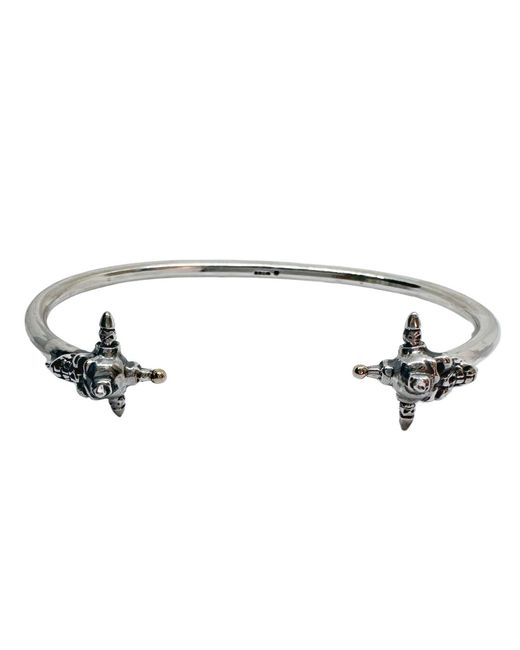 Tg-Jewellery by Tamara Gervasio Metallic Punk Skull Rigid Bangle – Recycle Sterling One Of A Kind for men