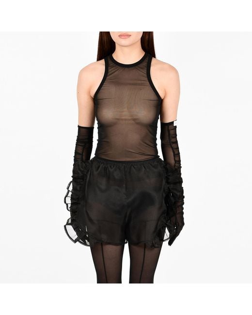 Ioana Ciolacu Black Tulle Gloves