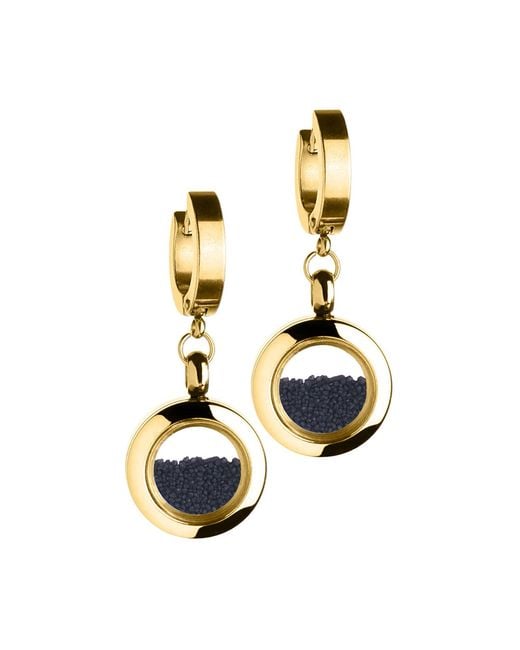 My Little Nature White Huggie Earrings With Volcanic Sand