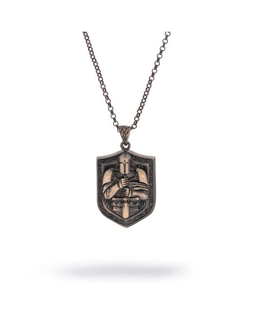 Ebru Jewelry White Shield Of Honor Sterling Necklace for men