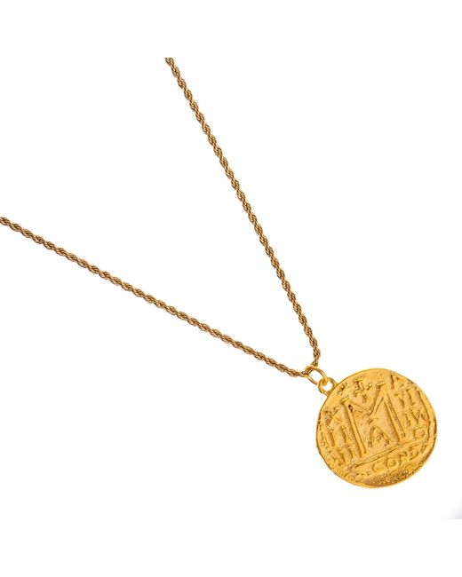 Ebru Jewelry Metallic Mystic Guardian Coin Medallion Necklace