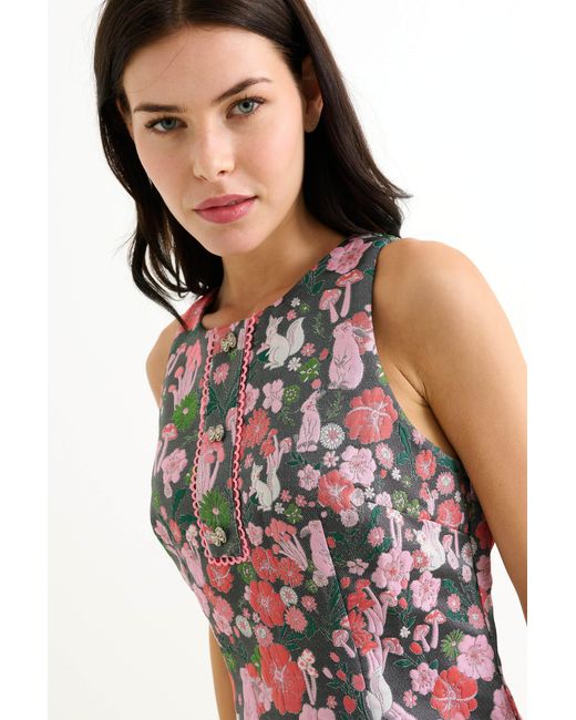 Louche Pink Marcia Fairytale Jacquard A-Line Mini Dress