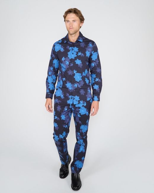 Lords of Harlech Blue Norman Softbloom Shirt for men