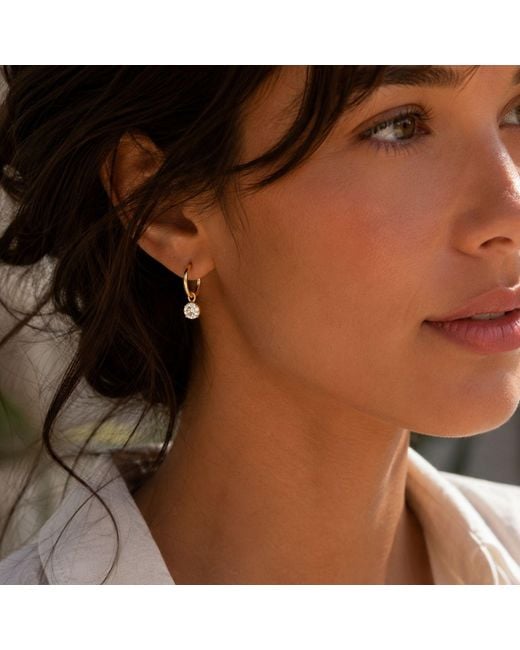 Lily Flo Jewellery Metallic Aurora Round Diamond Bezel Hoop Earrings