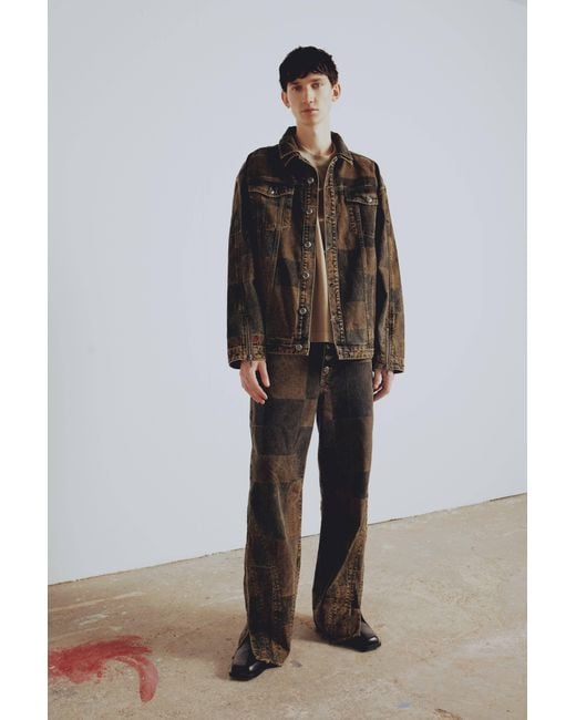 Pcfg Brown Your Itch Colorblocked Denim Pant for men