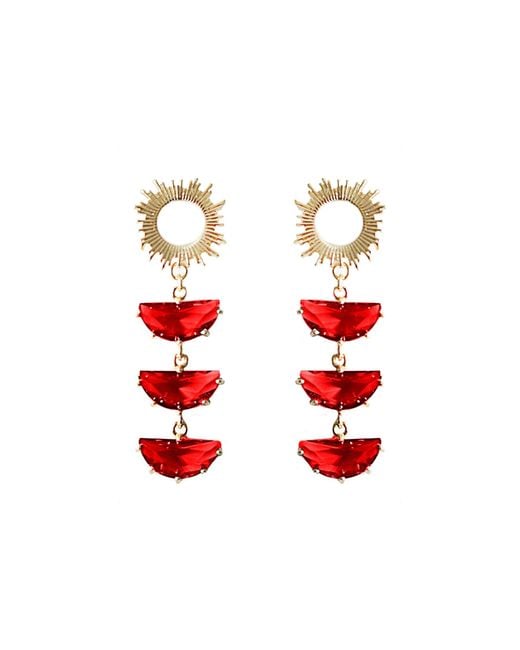 Adriana Pappas Designs Red Ruby Supernova Earrings