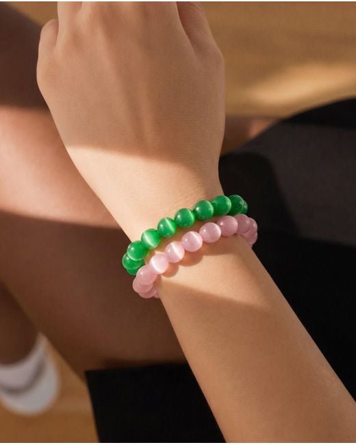 seree Pink Manifest Collection Attraction Cat's Eye Beaded Bracelet