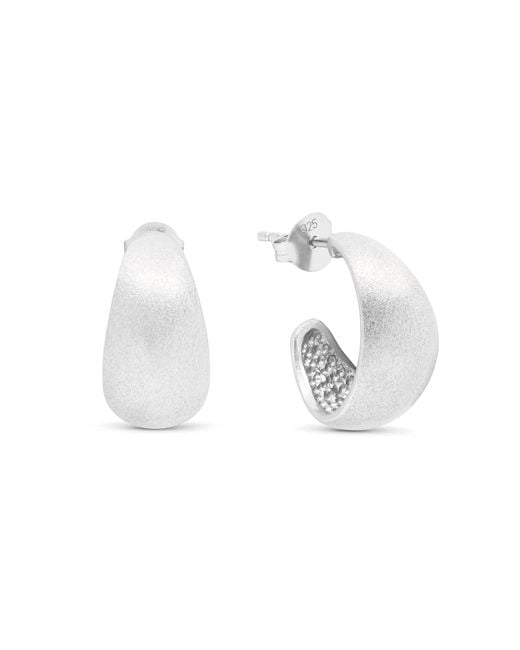 Esterah White Luna Hoops