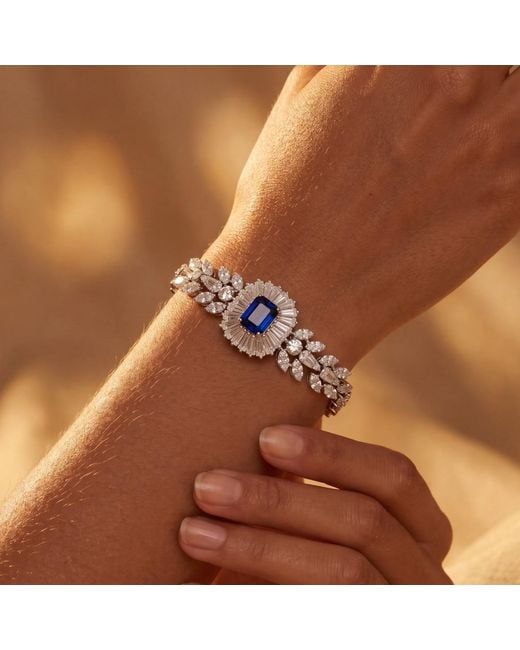 Latelita London Metallic Countess Gemstone Bracelet Sapphire
