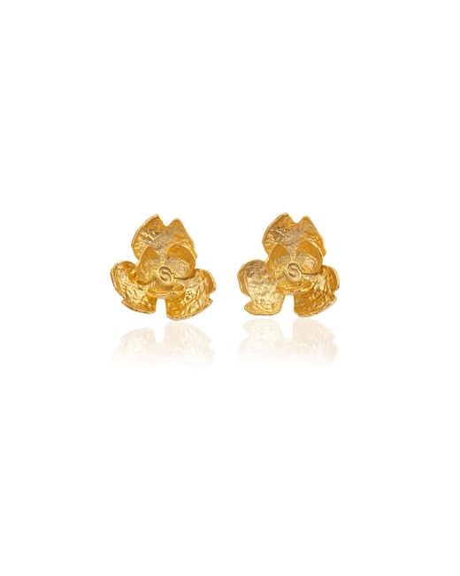 Milou Jewelry Metallic Rose Flower Earrings