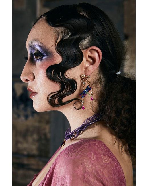 Natalia Petruch White Dragonfly Earrings