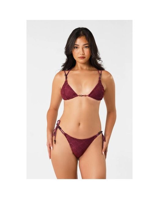 Blackbough Swim Purple Vera Double Strap Triangle Top Henna