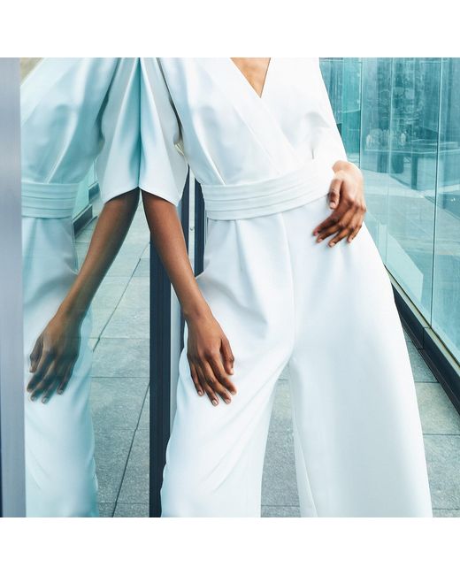 NALÈ White Ella Envelope V-Neck Jumpsuit