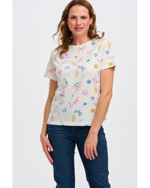Sugarhill White maggie T-shirt Off-, Doodle Print