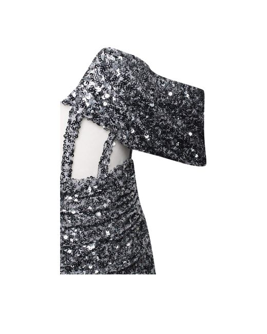 Miss Circle New York Black Weston Sequin Off Shoulder Corset Dress