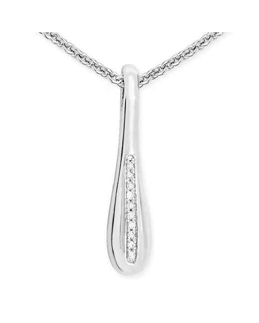 Lucy Quartermaine White Skinny Drop Pendant With Topaz