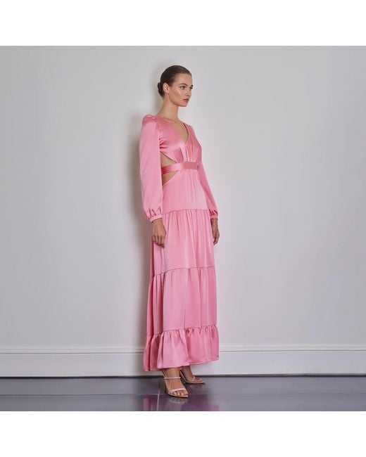 Anse Victorin Pink Elly Silk Maxi Dress