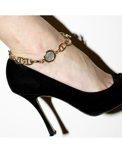 Alexie of Athens Metallic Reversible Ancient Coin Anklet