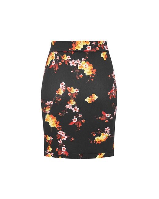 Sophie Cameron Davies Black Floral Jersey Skirt