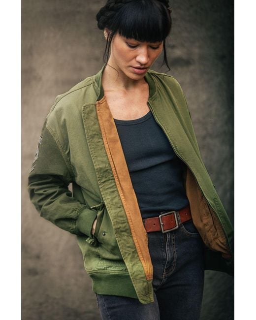 &SONS Trading Co Green Damsons Cali Bomber Jacket Army