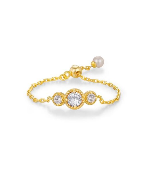 Azura Jewelry New York Metallic Birthstone Chain Ring Vermeil