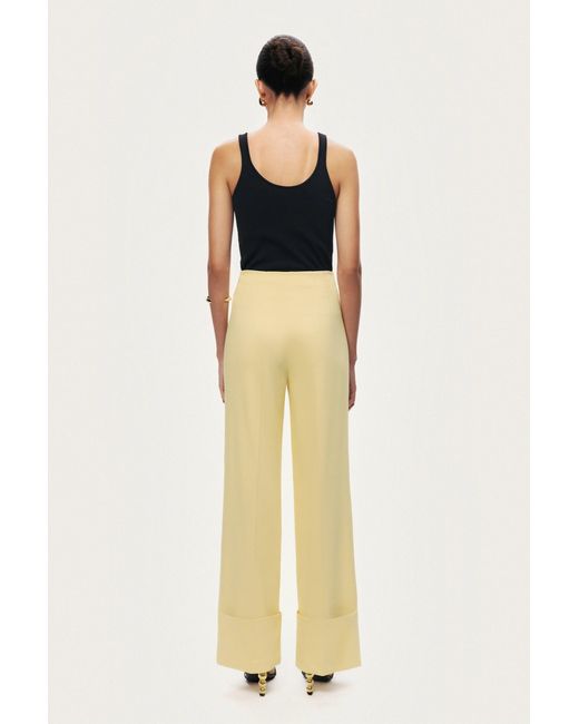 Nocturne Natural High-Waist Tailored Wide-Leg Pants