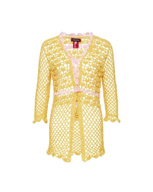 Andreeva Yellow California Handmade Crochet Shirt