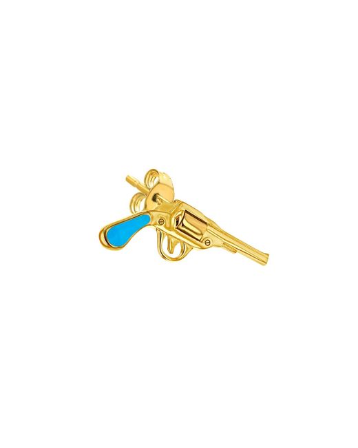 True Rocks Metallic Enamel &18Kt Plated Retro Pistol Stud for men