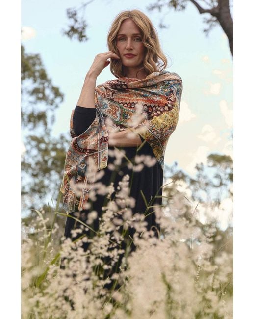 Adrift Clothing Green Ornate Mandala Scarf