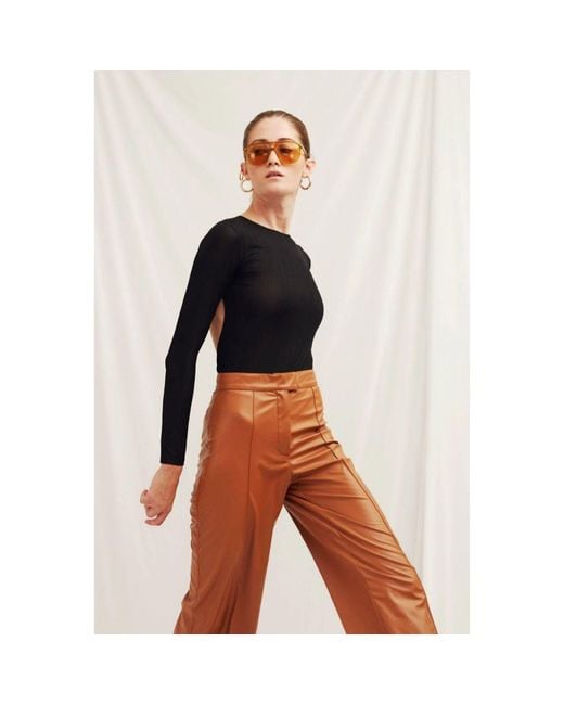 NAZLI CEREN Black Teresa Bodysuit