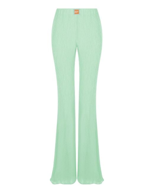 Nocturne Green Mint High-waisted Flare Pants