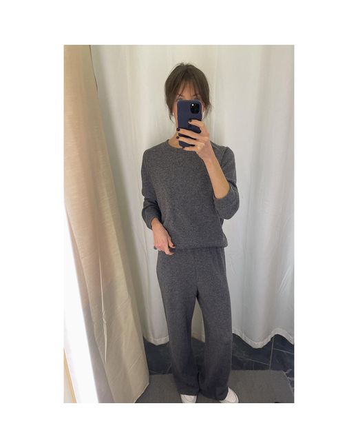 2KStyle Gray Olivia Wool-Blend Knit Wide-Leg Pants And Sweater Set