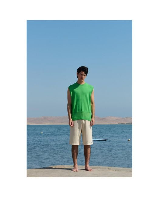 La Granni Green La G Knit Vest for men